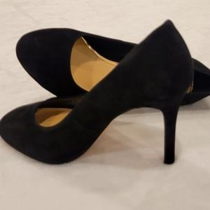 Womens black suede dress shoes with heels